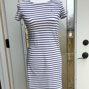 (3 for $35) Tommy Hilfiger White and Blue Midi Dress